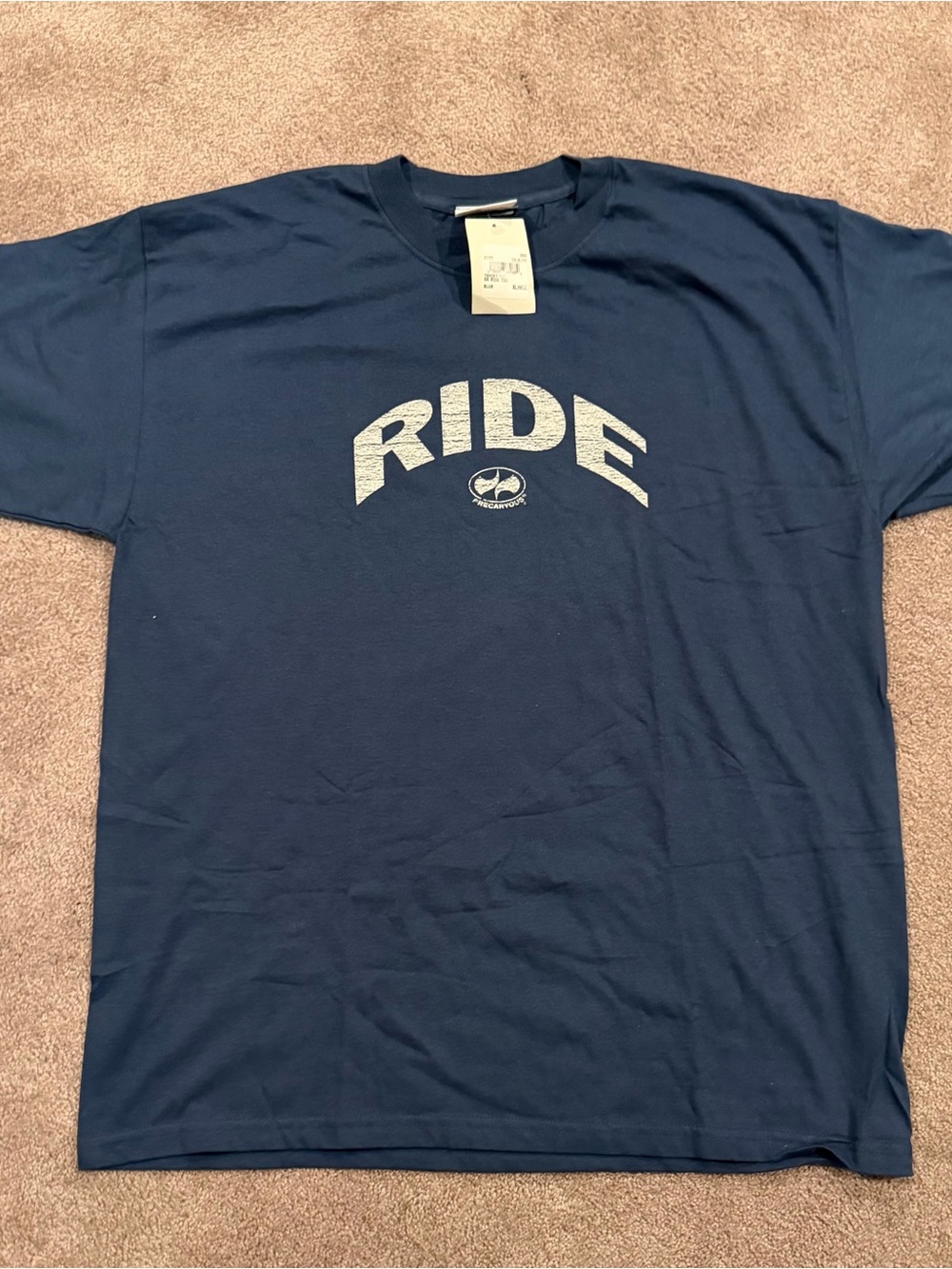 Precaryous Ride Crash Then Repeat Graphic Tee XL Navy Made USA NWT